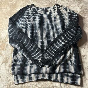 INC International Concepts Black and White Tie-Dye Sweatshirt